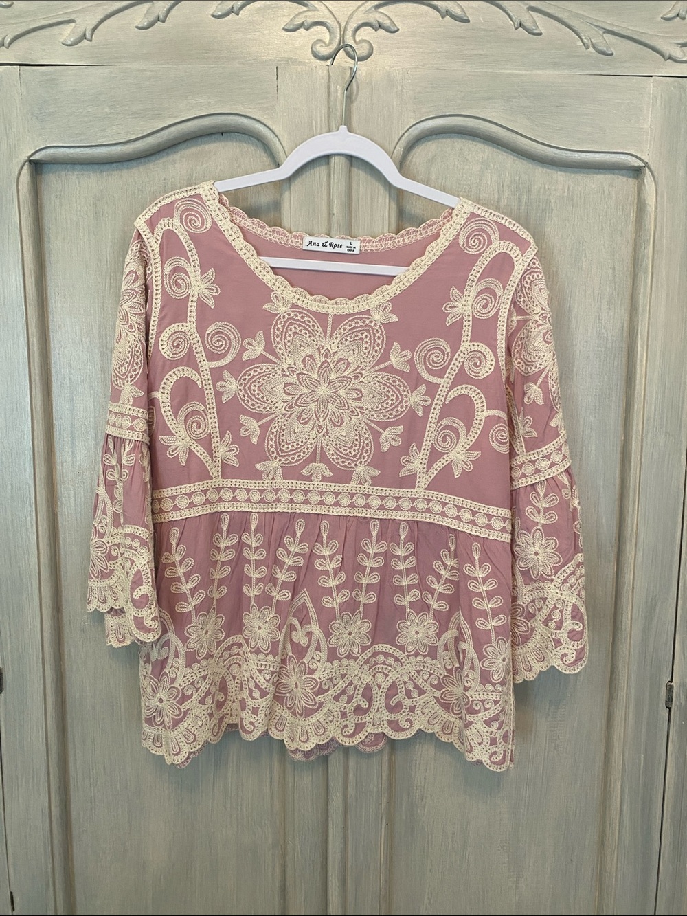 Anna & Ava Rose Lace-Embroidered Top
